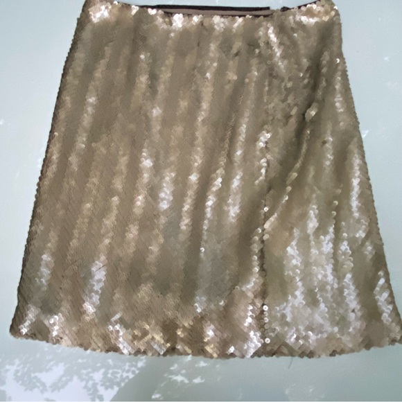 paper white gold champagne sequin mini skirt - Picture 3 of 7